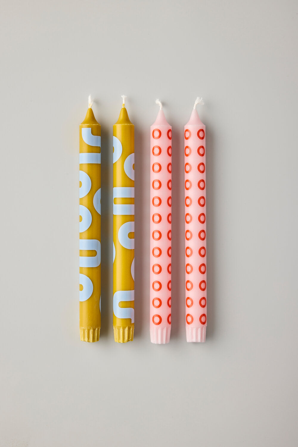 Stearinlys, 4-pak - Ochre/Rose